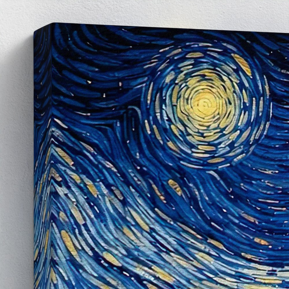 Gouden Bosporus: Istanbuls Skyline - Van Gogh Stijl - Eco Canvas - (Gerecycled)