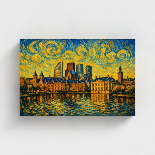 Den Haag -Van Gogh stijl - Eco Canvas - (Gerecycled)