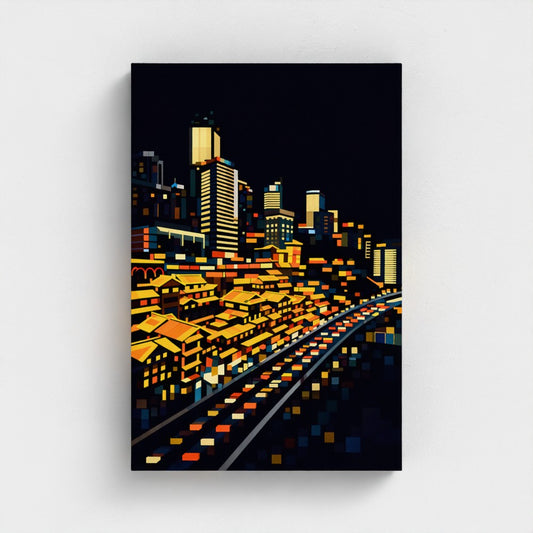 Chongqing Hongyadong – Moderne Stijl – Eco-Canvas (Gerecycled)