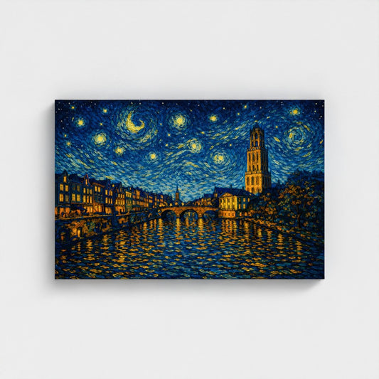 Utrecht -Van Gogh stijl - Eco Canvas - (Gerecycled)