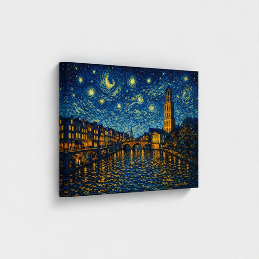 Utrecht -Van Gogh stijl - Eco Canvas - (Gerecycled)