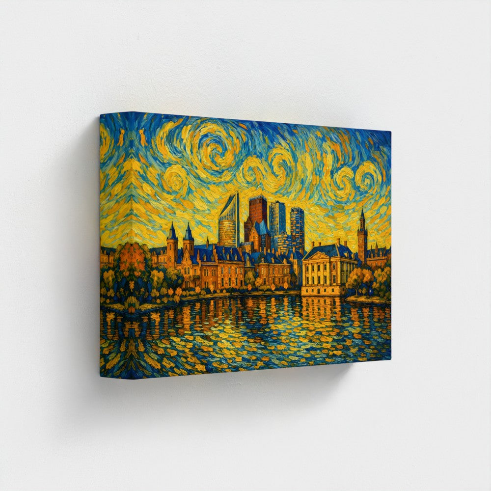 Den Haag -Van Gogh stijl - Eco Canvas - (Gerecycled)